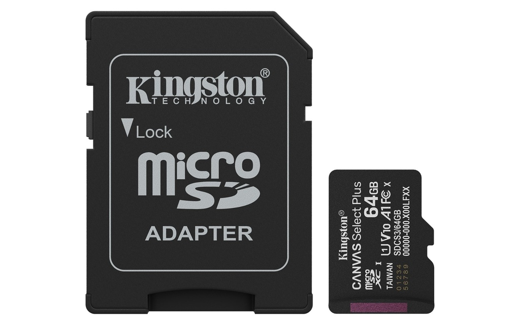 Memoria Microsd Kingston Canvas Select Plus 64GB 100 MBs SDCS3/64GB