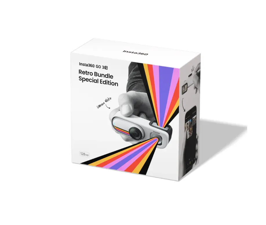 Cámara Insta360 Go 3S Blanca 128GB Combo Retro (Edición Especial)