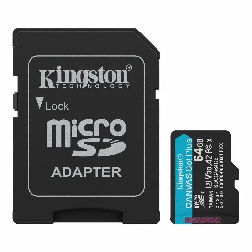 [740617347890] Memoria Microsd Kingston Canvas Go Plus 64GB 200 MBs SDCG4/64GB