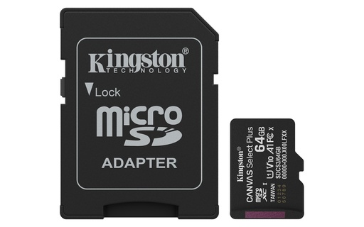 [740617348408] Memoria Microsd Kingston Canvas Select Plus 64GB 100 MBs SDCS3/64GB